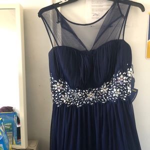 Rhinestone Navy Blue Dress $15